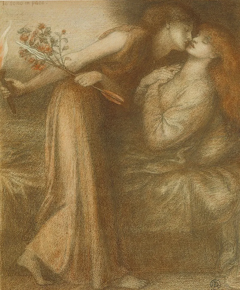El sueño de Dante el día de la muerte de Beatriz, de Dante Gabriel Rossetti