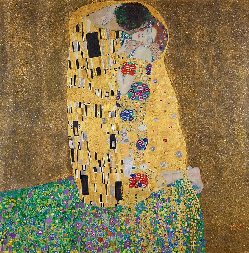 «El beso» (Der Kuss), Gustav Klimt, entre 1907 y 1908